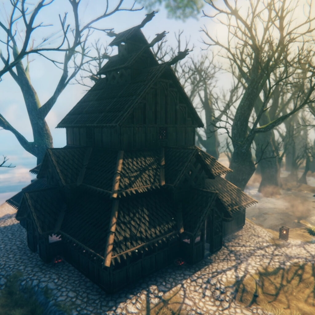 Multi floor viking house in the swamp