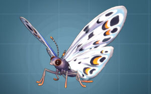 A blue butterfly on a blue background