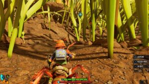 A player riding a soldier ant buggie